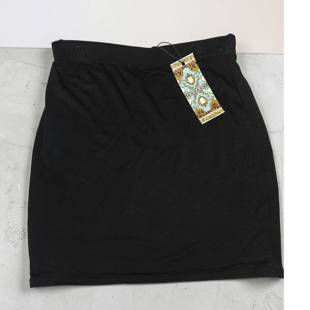 Boohoo Womens Basic Jersey Mini Skirt Black Size 2 Party NEW Soft Stretchy Party